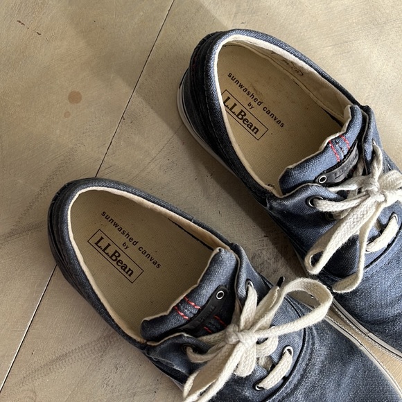 Women's L.L. BEAN Sunwashed Canvas Boat Tennis shoe #0 CBG9 04 Size 8 - Picture 3 of 6